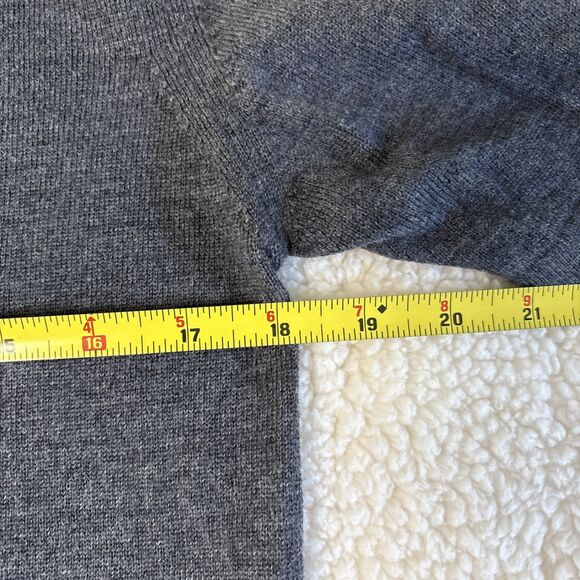 Lord & Taylor Italian Merino Wool Sweater Short Sleeve Grey Size Large - Picture 5 of 6